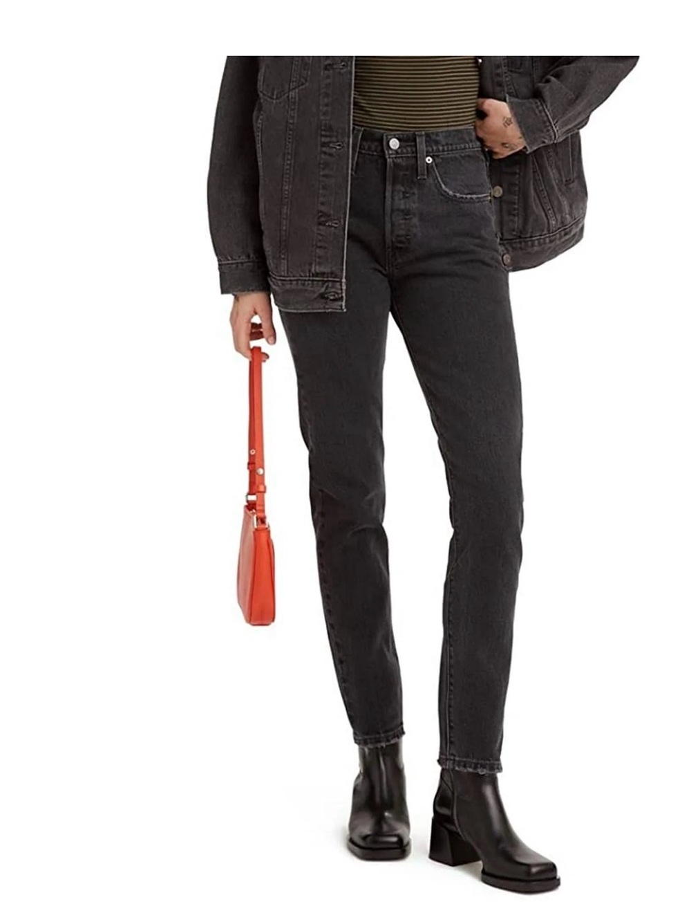Levi's 501 Skinny Jeans in Washed Black